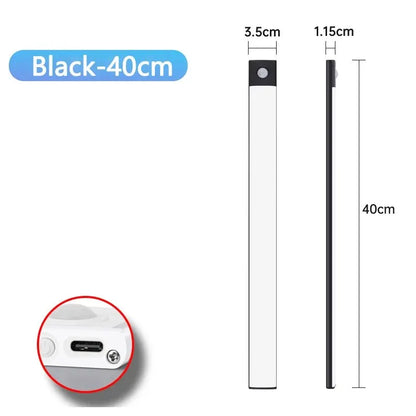 LED Cabinet Light USB Type-C Rechargeable Motion Sensor Led Lamp for Kitchen Wardrobe Cabinet Lighting 20cm/30cm/40cm/50cm/60cm